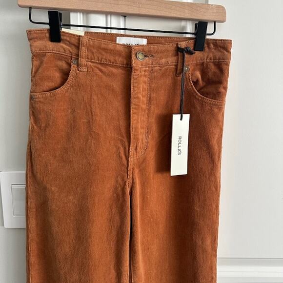 Rolla's NWT Eastcoast Flare High Rise Corduroy Pants Size: 28 Color: Tan - Picture 4 of 12